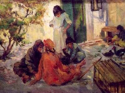 قراءة في لوحة «همسات» للفنان التشكيلي يوسف كامل
